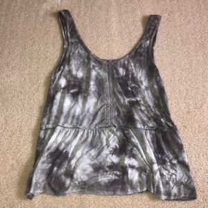 Black and White Tie-Dye Tank Top